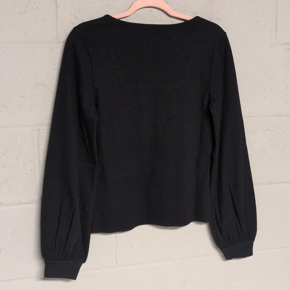 The Drop Lucyswhims Women's Ribbed Square Neck Balloon Long Sleeve Lucy Top NWT - Picture 7 of 13